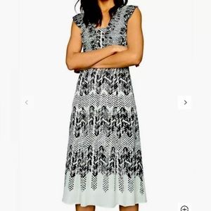 REISS Avery Arrow Print Midi Dress NWT Size 6
